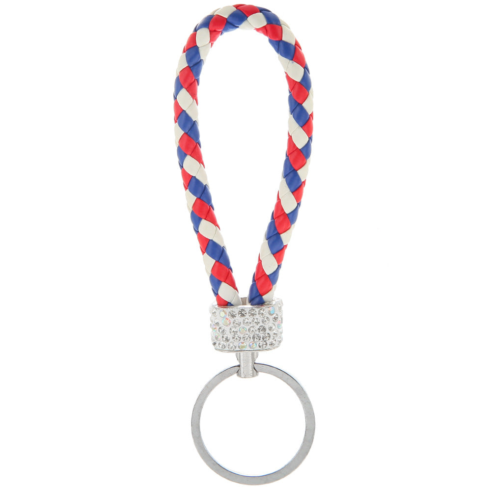 Wholesale Braided Color Leather Rope Keychain